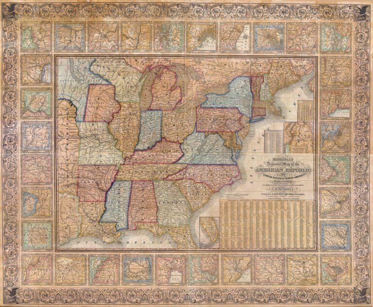 Map of USA in 1844