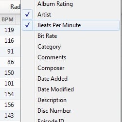 Music Beats Per Minute Chart