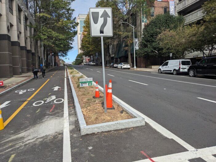 New dedicated bike paths in downtown Atlanta