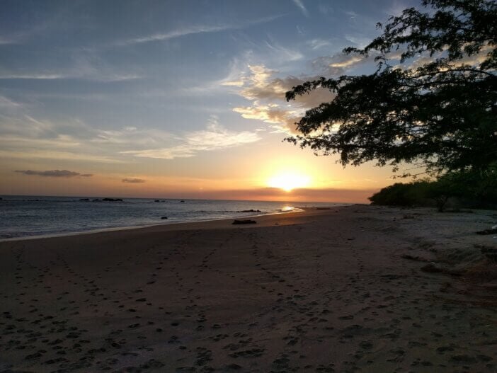 Sunset over the Pacific Ocean in Nicaragua