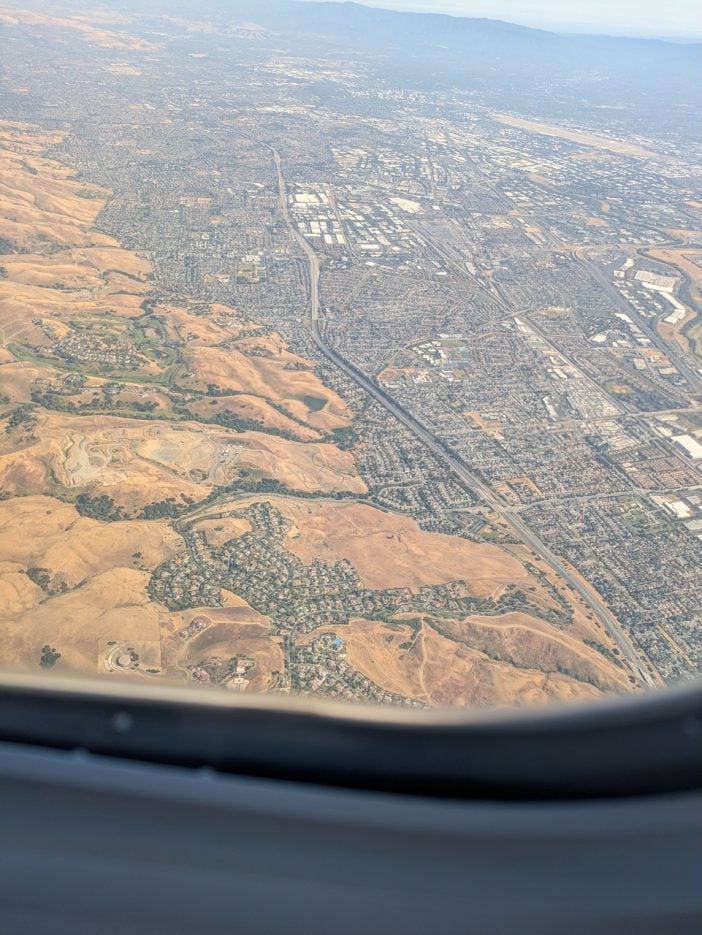 Flying over Bay Area Suburbia