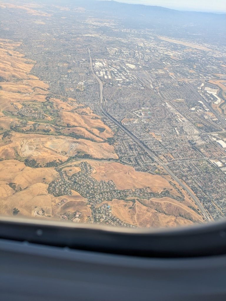 Flying over Bay Area Suburbia