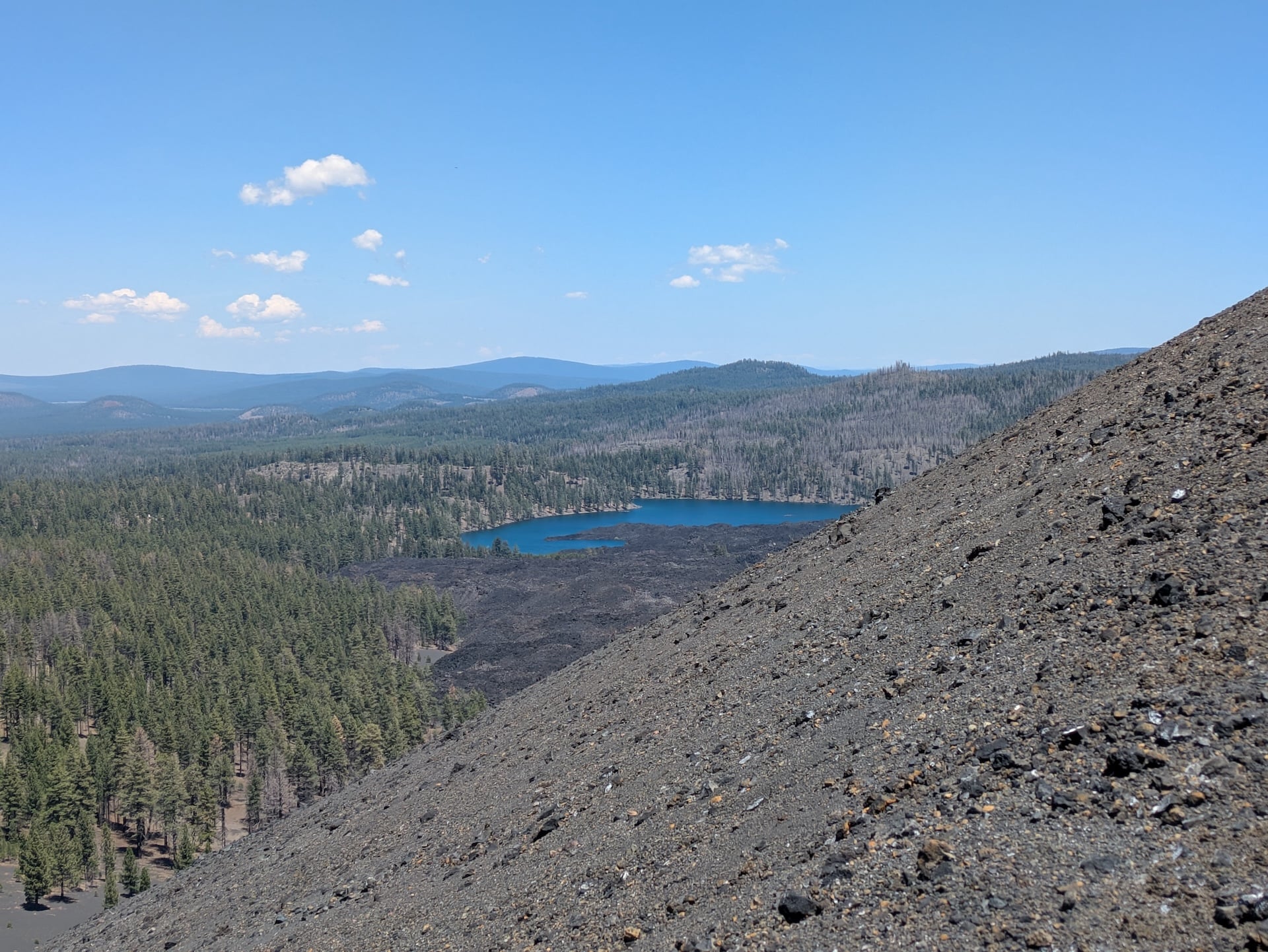 View of Fantastic Lava Beds from Cinder Cone at Lassen Volcanic National Park